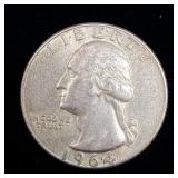 1964 silver Washington Quarter