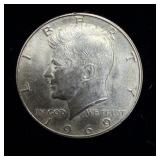 Uncirculated 1969-D Silver Kennedy Half Dollar