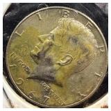 1967 silver Kennedy half dollar
