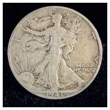 1941-S silver walking liberty half dollar