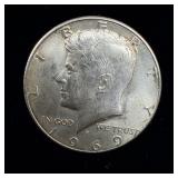 Uncirculated 1969-D Silver Kennedy Half Dollar