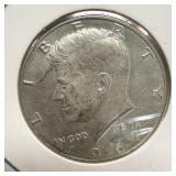 1967 silver Kennedy half dollar