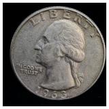 1963-D silver Washington Quarter AU