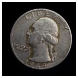 1949-D silver Washington Quarter XF