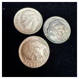 3 Silver Roosevelt dimes