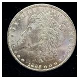 Bright uncirculated 1885-O Silver Morgan dollar