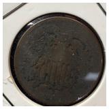1864 US two cent piece