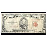 1953-B $5 Red Seal Bank Note