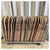 Rolling Metal Cart w/ 32 Folding Chairs