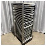 Commercial Rolling Aluminum Sheet Pan Rack w/24>