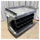 Rolling Plastic Bin Utility Cart 44ï¿½ x 35ï¿½ x 23ï¿½