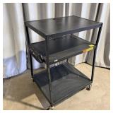 Black Rolling Media Cart w/ Power 44'x 28ï¿½x32'