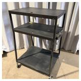 Black Rolling Media Cart w/ Power 48'x 26ï¿½x32'