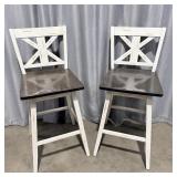 (2) Rustic Farmhouse Roscoe Swivel Pub Height >
