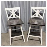 (2) Rustic Farmhouse Roscoe Swivel Pub Height >