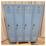 Set of Vintage Blue Metal School Lockers >