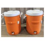 (2) 5 Gallon Rubbermaid, Drinking Water Coolers