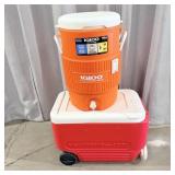 Igloo 5 gallon Water Cooler, Igloo 2 Wheel Pull >
