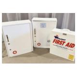 (3) Metal Locking First Aid Cabinets >