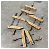 (4) Wooden Handscrew Clamps