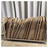 Rolling Metal Cart w/ 37 Folding Chairs