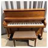 Samick upright piano Korean satin walnut
