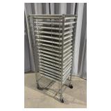 Commercial Aluminum Rolling Sheet Pan Rack w/ 12 >