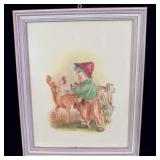 Vintage Print Marion Bradford Burgess Boy & Doe >