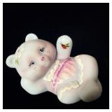 Fenton Blue Burmese Handpainted Bear 100th>