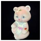 Fenton Blue Burmese Handpainted Bear 4' 100th>