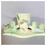 Vintage Japan-Made Pottery Candleholder >