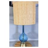 1960ï¿½s Blenko Handblown Teal Blue Table Lamp 33'