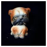Vintage Ceramic Bulldog Bobble head Japan 3'