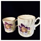 Vintage Porcelain Lady Violet Coffee Mug &>