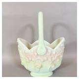 Fenton Green Satin Lily of the Valley Basket 7' >