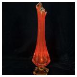 Viking Glass Persimmon Swung Vase 12'