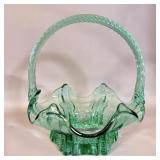 Fenton Mint Green Twisted Ruffle Basket 8ï¿½
