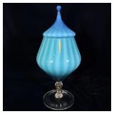 Mid Century Modern Empoli Italy Cerulean Blue >