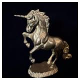 Vintage Solid Brass Aldon Unicorn Figurine 7'