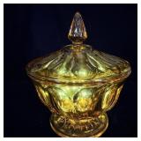 Vintage Anchor Hocking Amber Fairfield Footed >