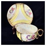 Vintage Japan Lusterware Teacup & Saucer w/ stand