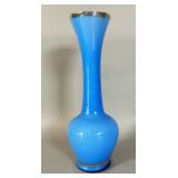 Vintage Blue Opaline Bud Vase 8'