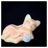 Fenton Pink Burmese Cat with Ball