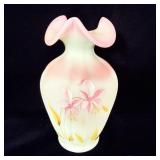 #31/500 Fenton Lotus Mist Burmese ruffled vase