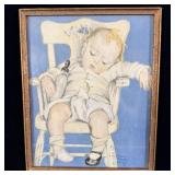 Vintage Lithograph End of a Perfect Day Maud >