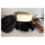 (4) Vintage Womens Hats Genuine Fur Felt & others