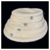 Vintage Neumann Engler Snowdrop White Wool Hat