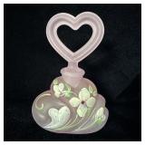 Fenton Pink Handpainted Perfume Bottle w/ Heart >