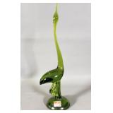 Viking Avacado Green Glass Epic Egret Bird 11'