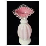 Fenton Peach Crest Melon Vase 9'